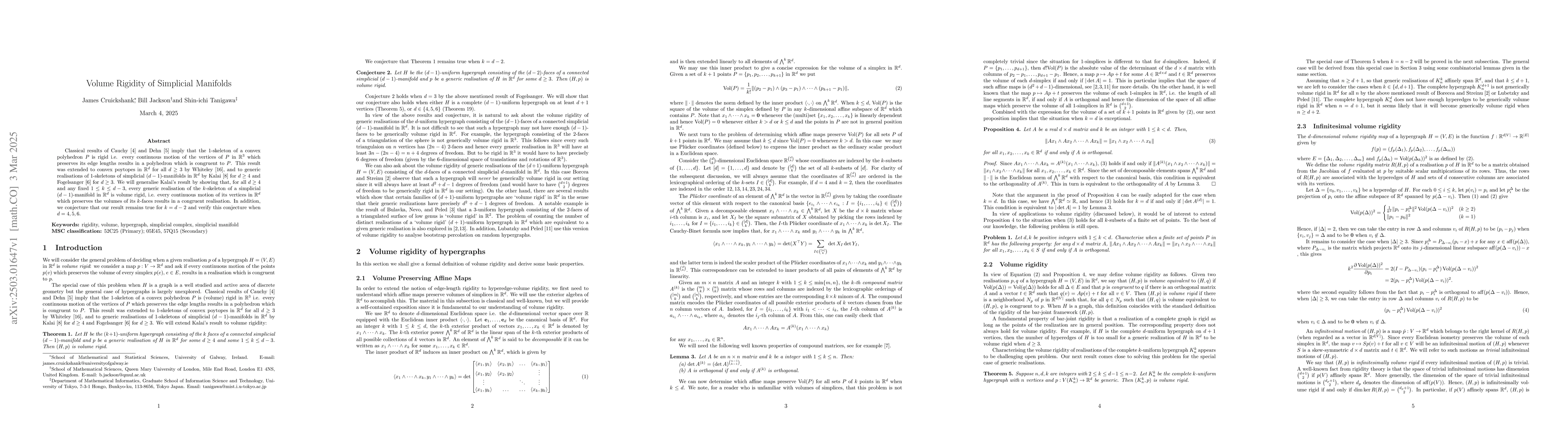 Thumbnail for Volume Rigidity of Simplicial Manifolds