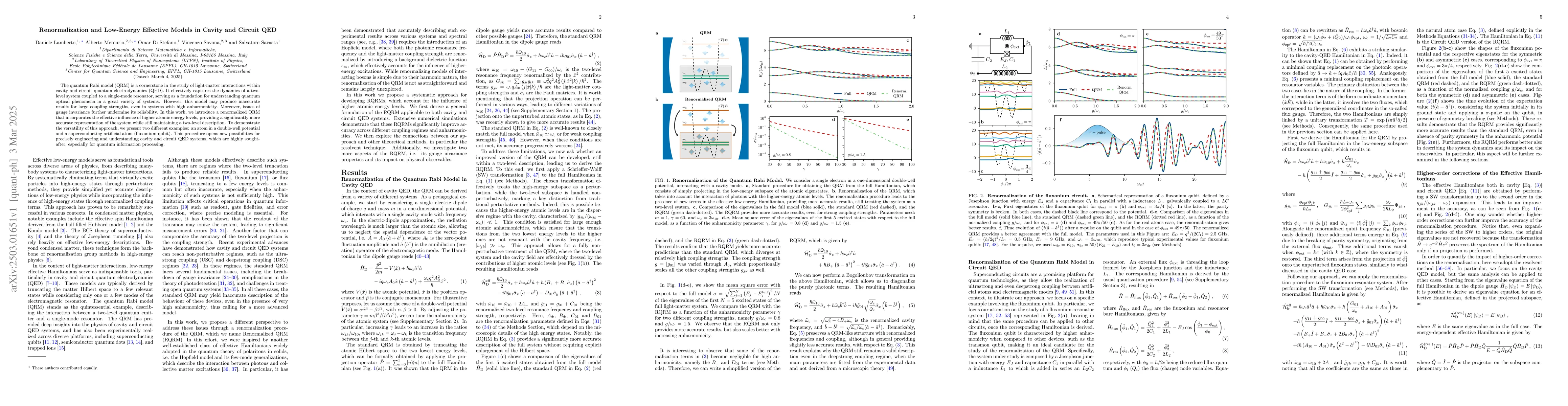 Thumbnail for Renormalization and Low-Energy Effective Models in Cavity and Circuit
  QED