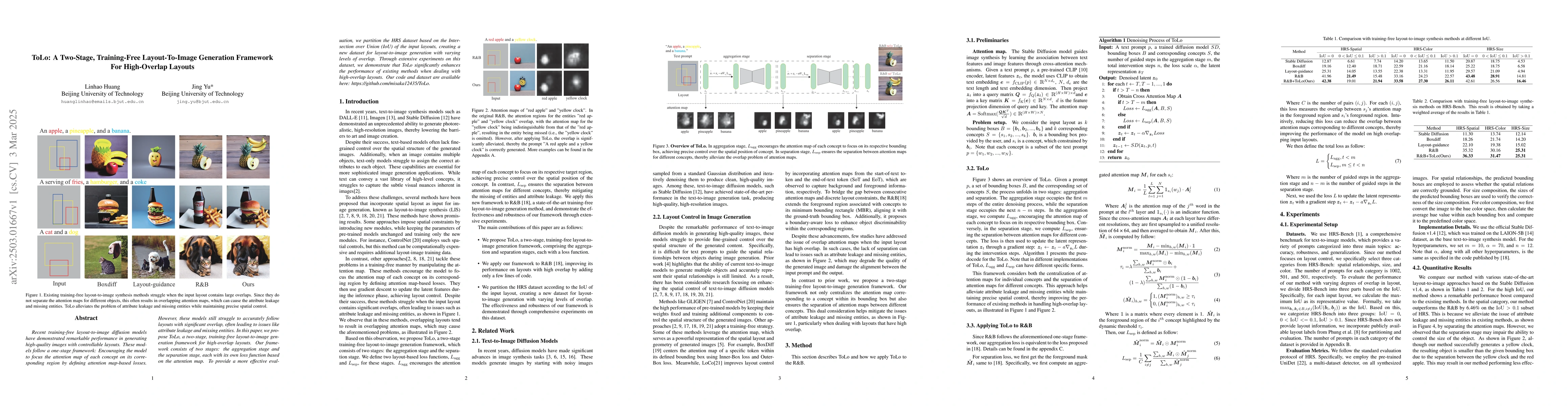 Thumbnail for ToLo: A Two-Stage, Training-Free Layout-To-Image Generation Framework
  For High-Overlap Layouts
