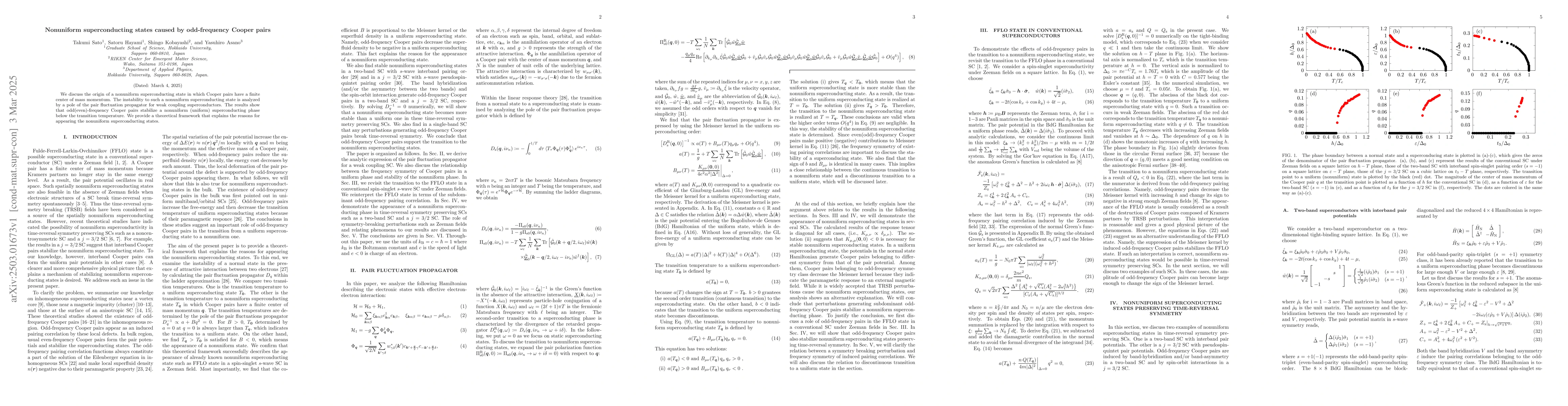 Thumbnail for Nonuniform superconducting states caused by odd-frequency Cooper pairs