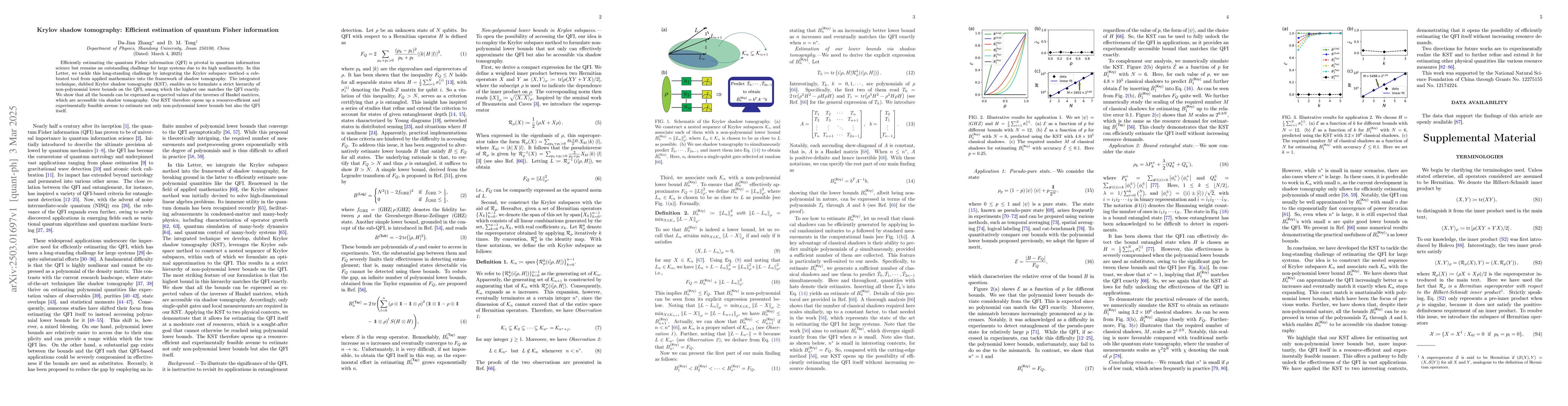 Thumbnail for Krylov shadow tomography: Efficient estimation of quantum Fisher
  information