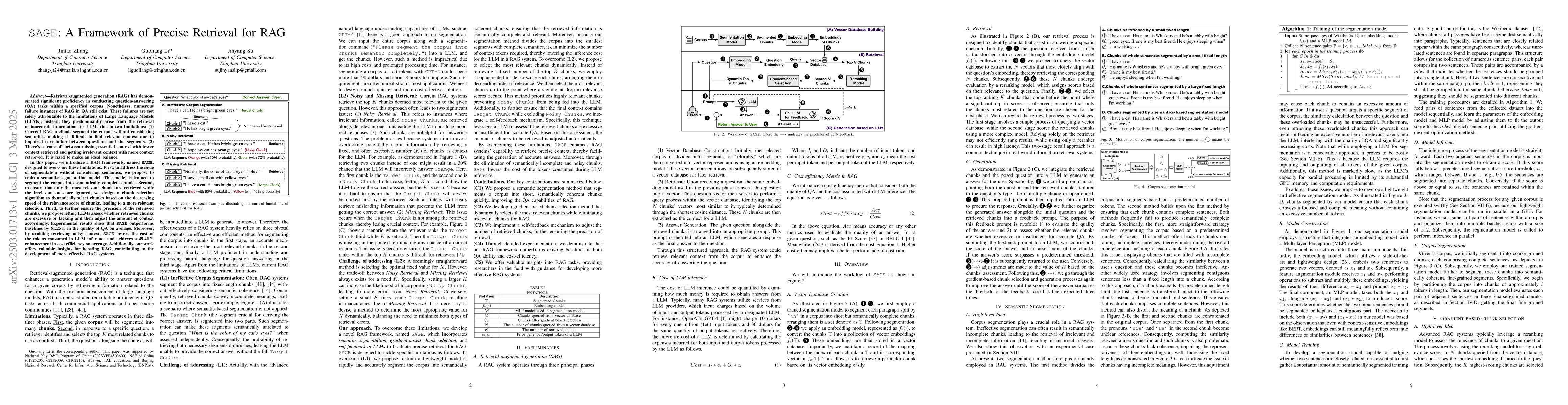 Thumbnail for SAGE: A Framework of Precise Retrieval for RAG