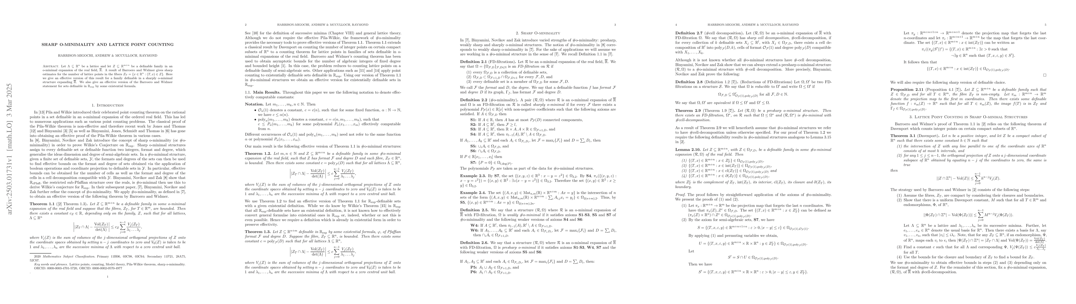 Thumbnail for Sharp o-minimality and lattice point counting