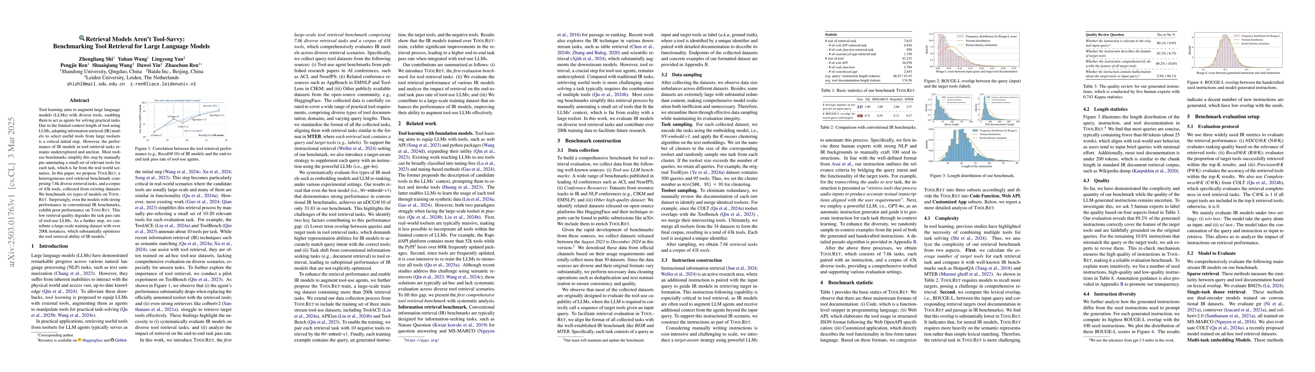 Thumbnail for Retrieval Models Aren't Tool-Savvy: Benchmarking Tool Retrieval for
  Large Language Models
