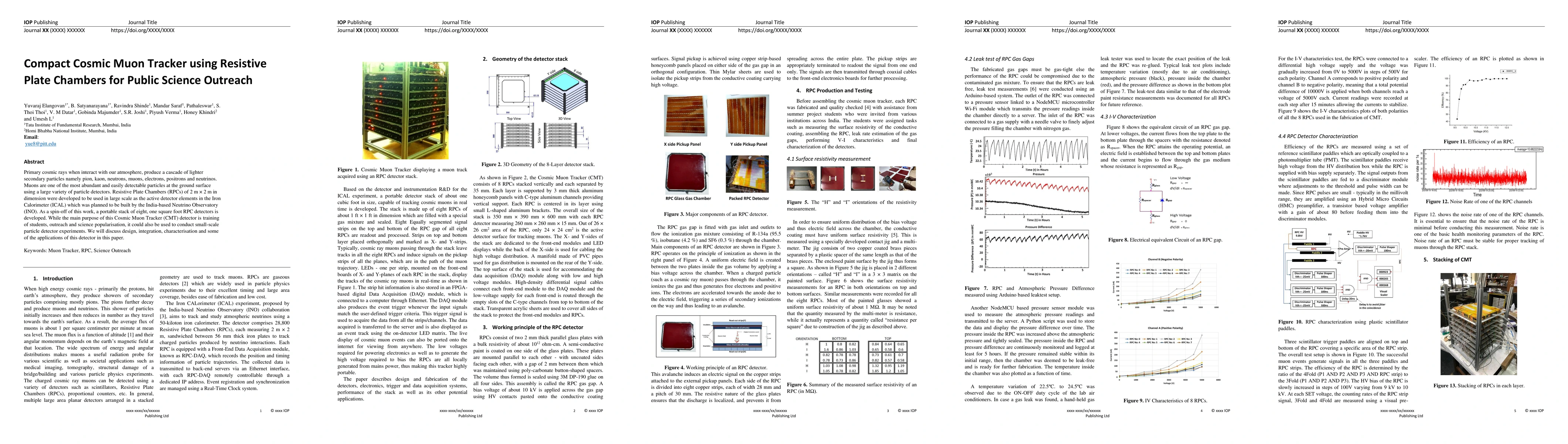 Thumbnail for Compact Cosmic Muon Tracker using Resistive Plate Chambers for Public
  Science Outreach