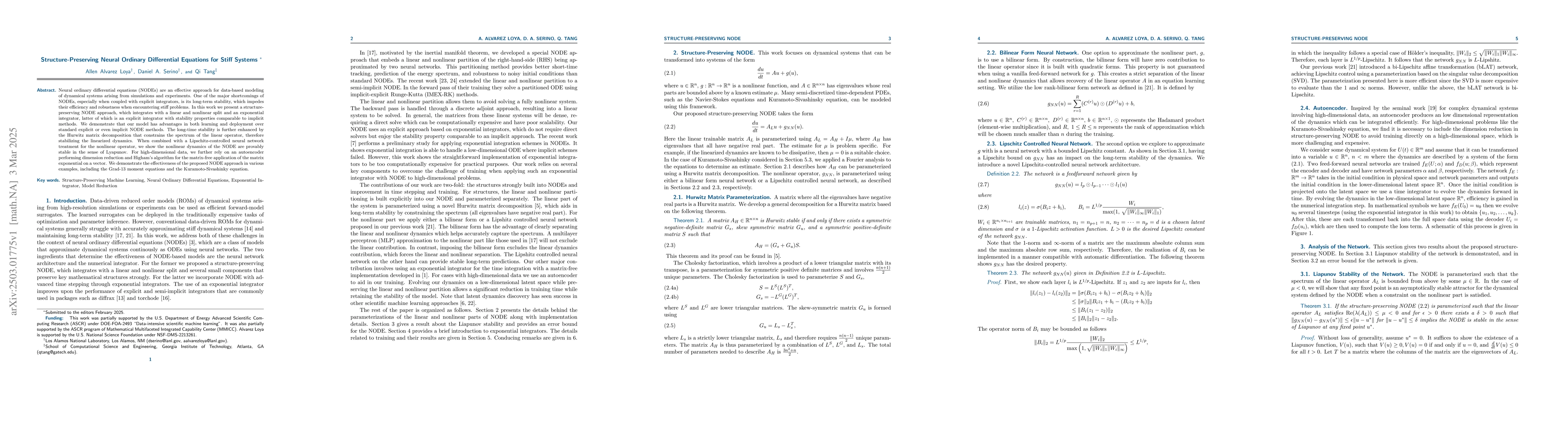 Thumbnail for Structure-Preserving Neural Ordinary Differential Equations for Stiff
  Systems