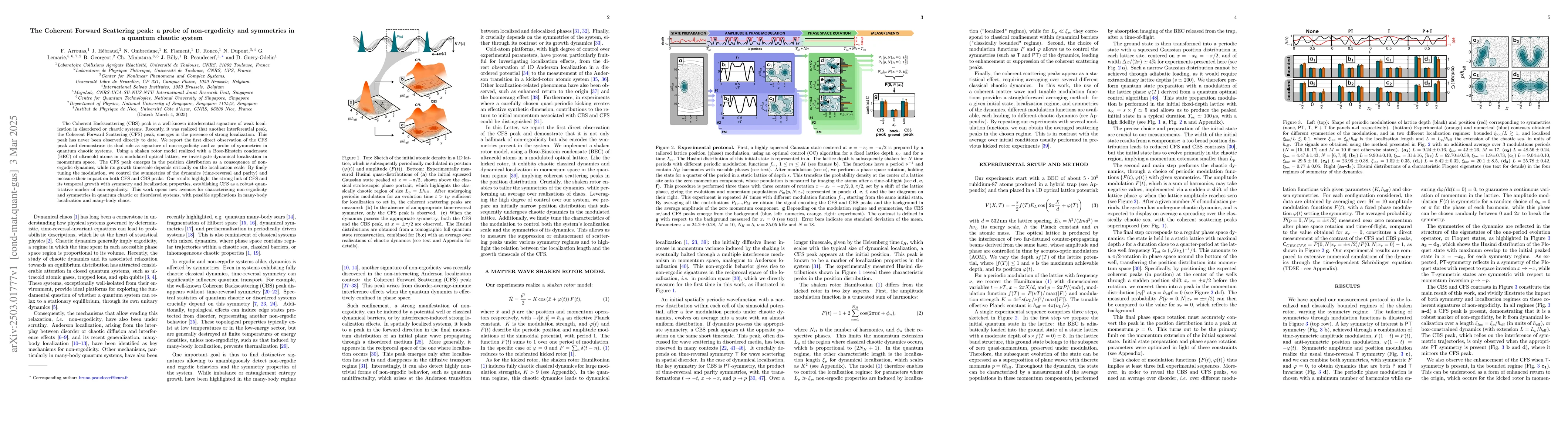 Thumbnail for The Coherent Forward Scattering peak: a probe of non-ergodicity and
  symmetries in a quantum chaotic system