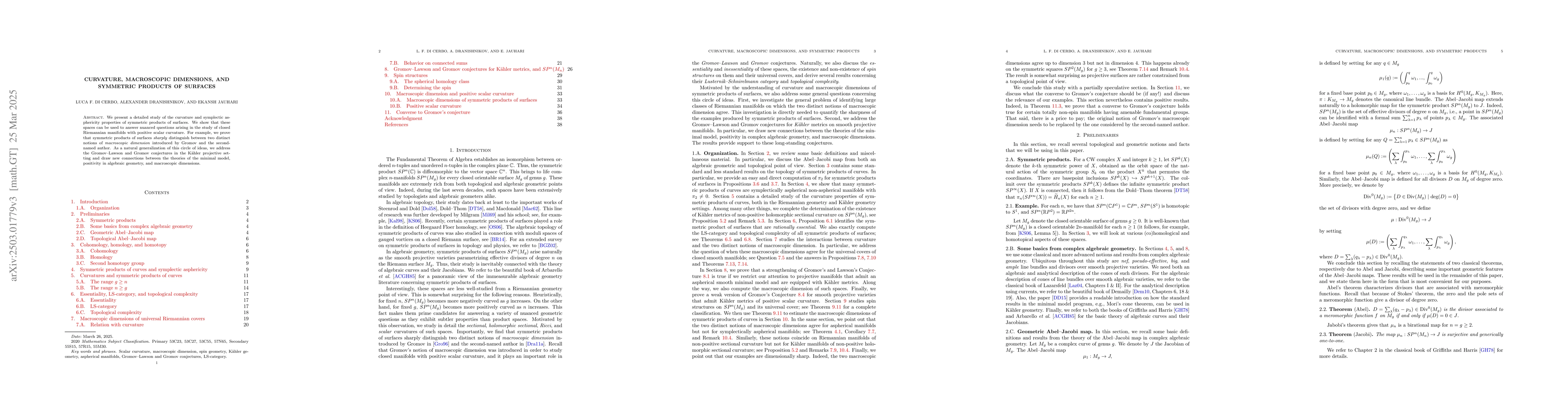 Thumbnail for Curvature, macroscopic dimensions, and symmetric products of surfaces