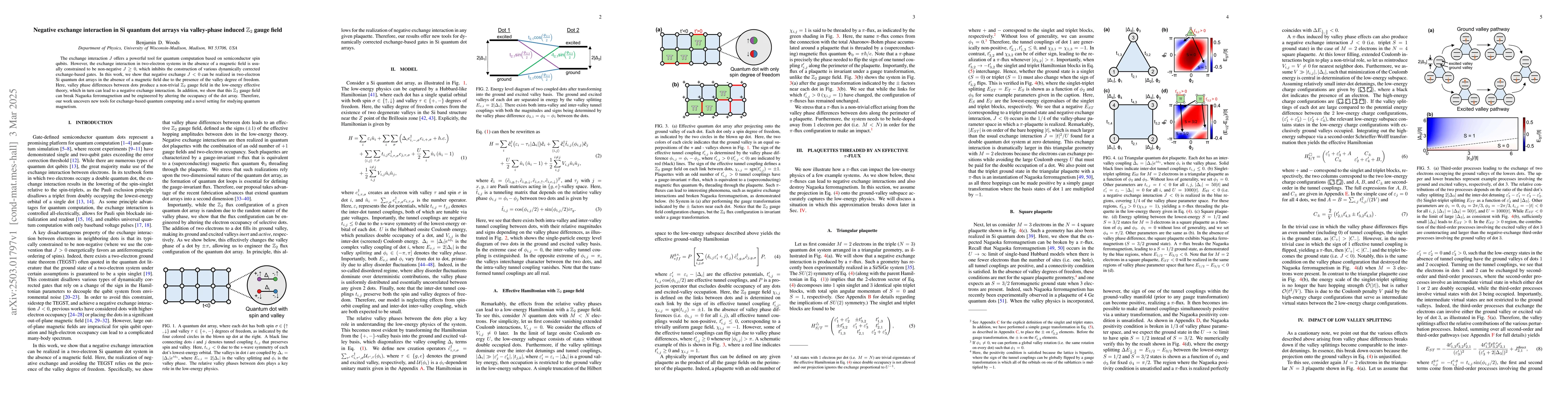 Thumbnail for Negative exchange interaction in Si quantum dot arrays via valley-phase
  induced $\mathbb{Z}_2$ gauge field