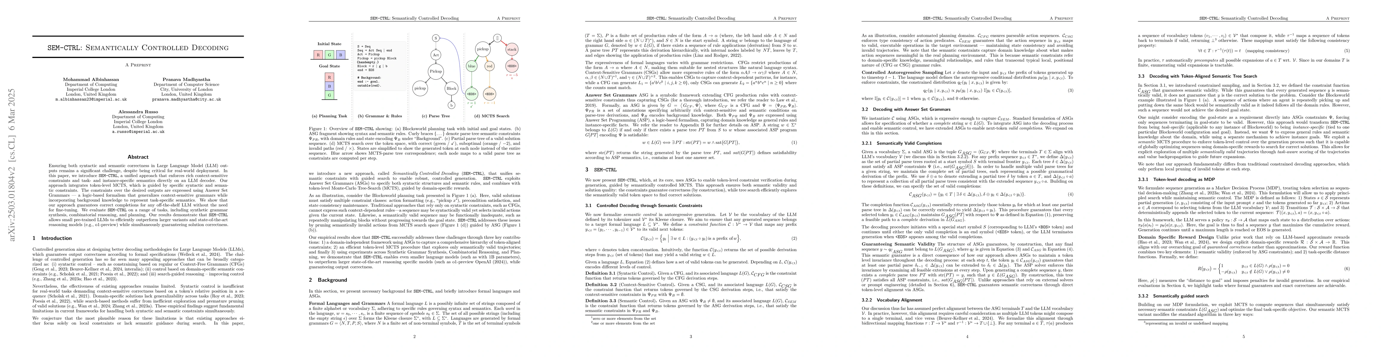 Thumbnail for $\texttt{SEM-CTRL}$: Semantically Controlled Decoding