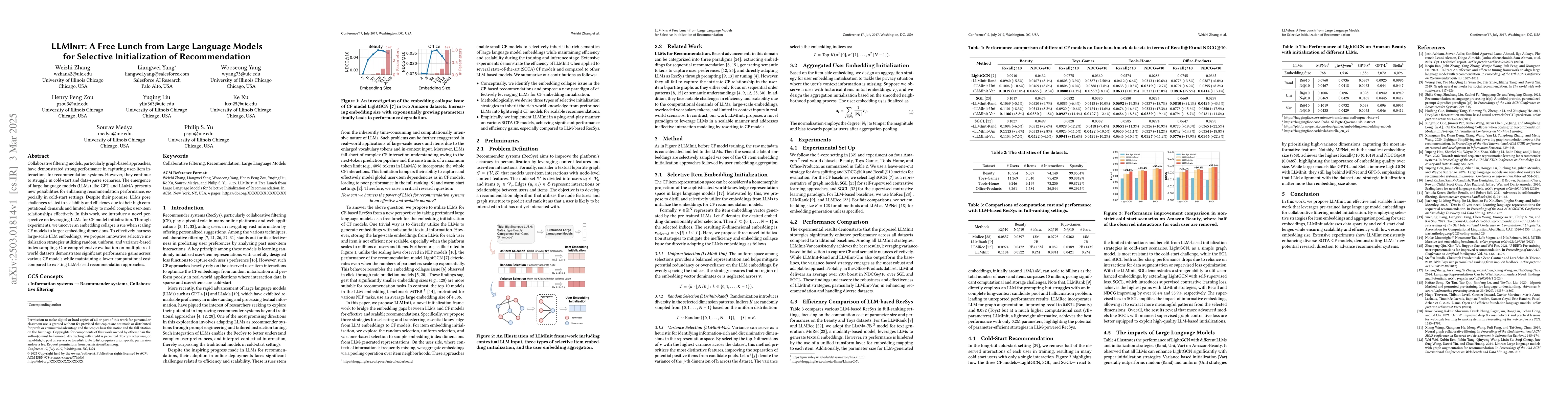 Thumbnail for LLMInit: A Free Lunch from Large Language Models for Selective
  Initialization of Recommendation