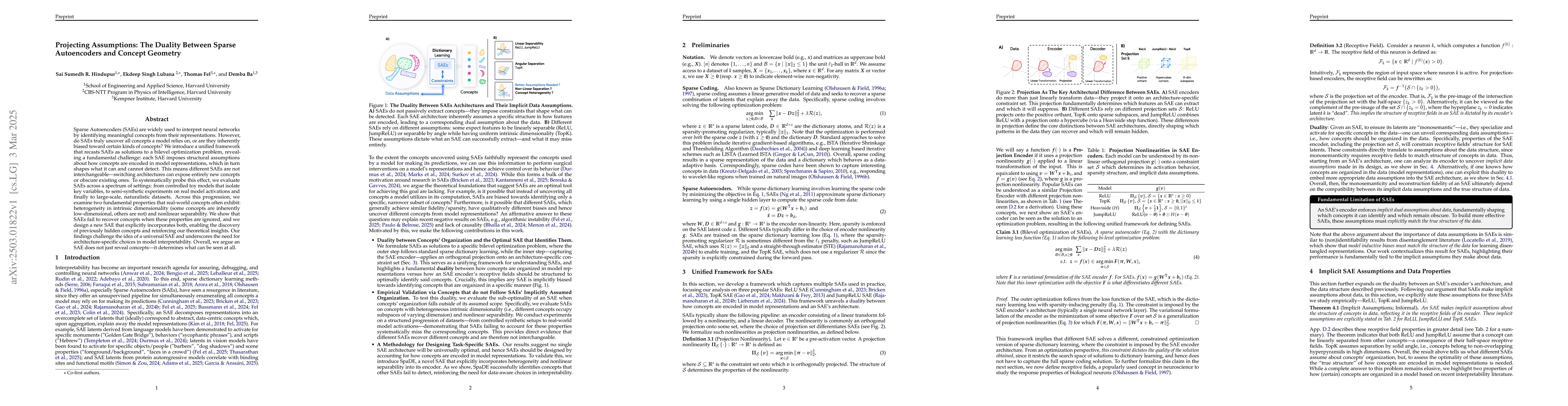 Thumbnail for Projecting Assumptions: The Duality Between Sparse Autoencoders and
  Concept Geometry