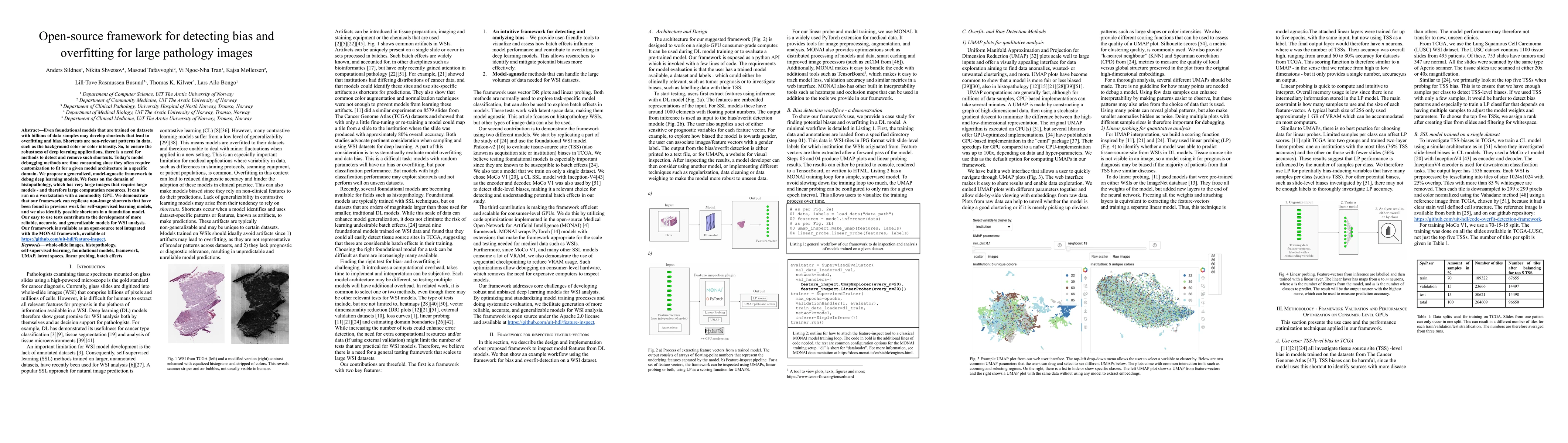Thumbnail for Open-source framework for detecting bias and overfitting for large
  pathology images
