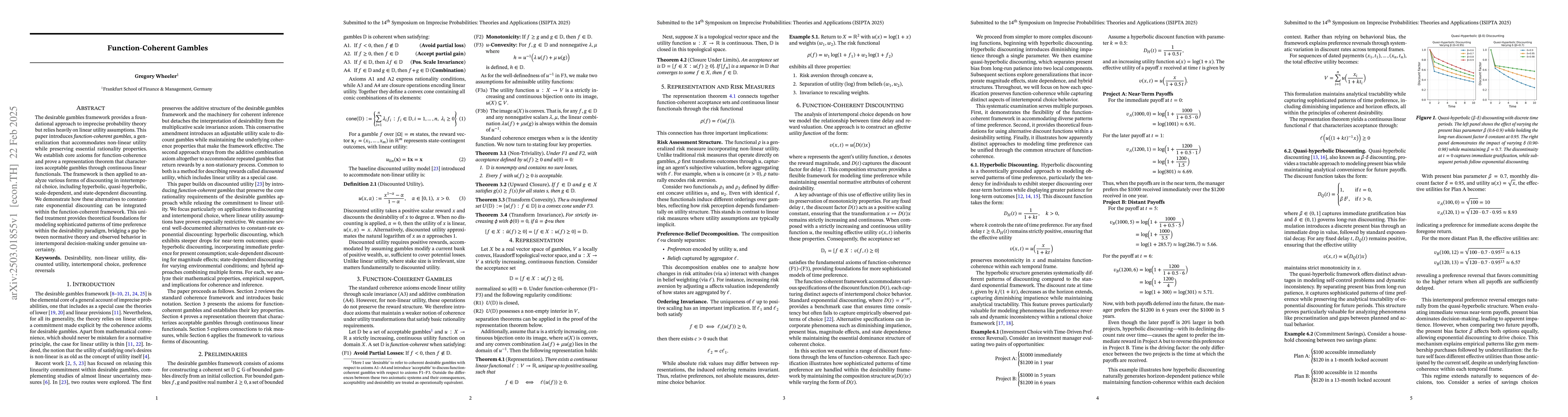 Thumbnail for Function-Coherent Gambles
