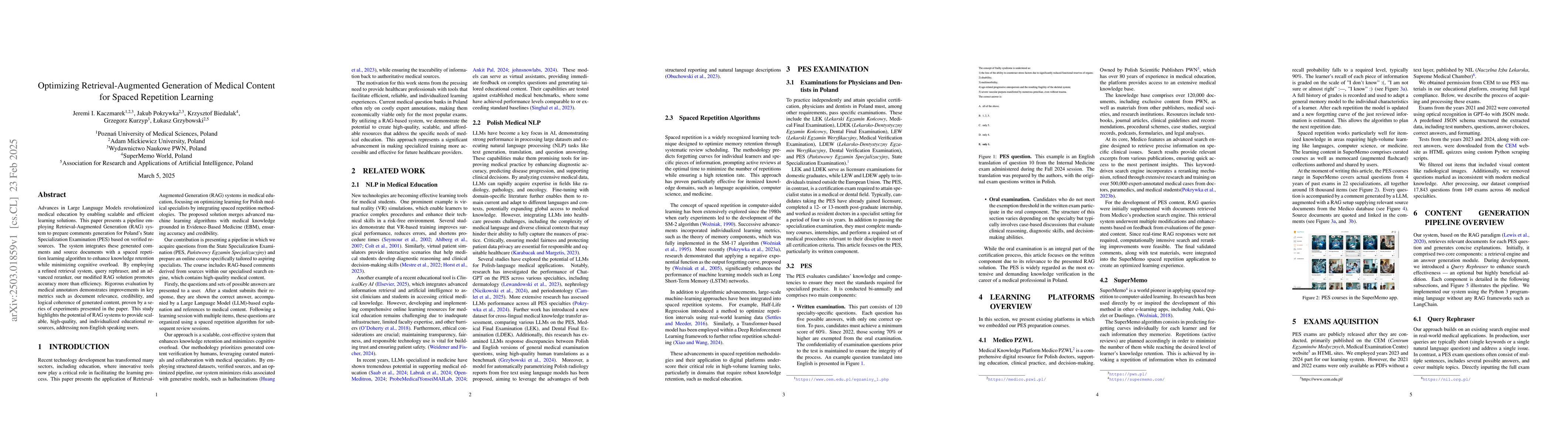 Thumbnail for Optimizing Retrieval-Augmented Generation of Medical Content for Spaced
  Repetition Learning