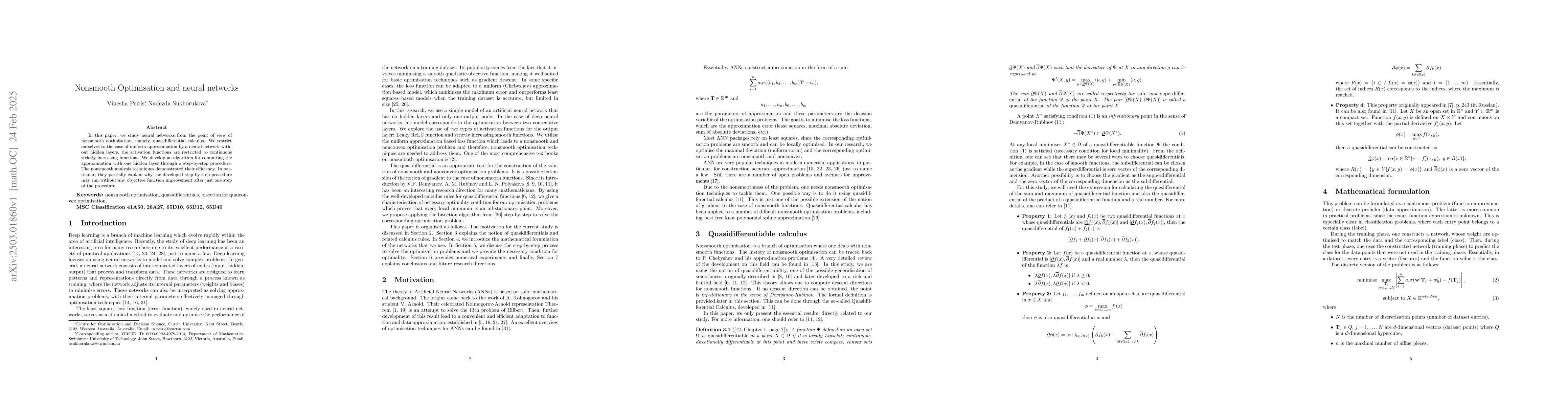 Thumbnail for Nonsmooth Optimisation and neural networks