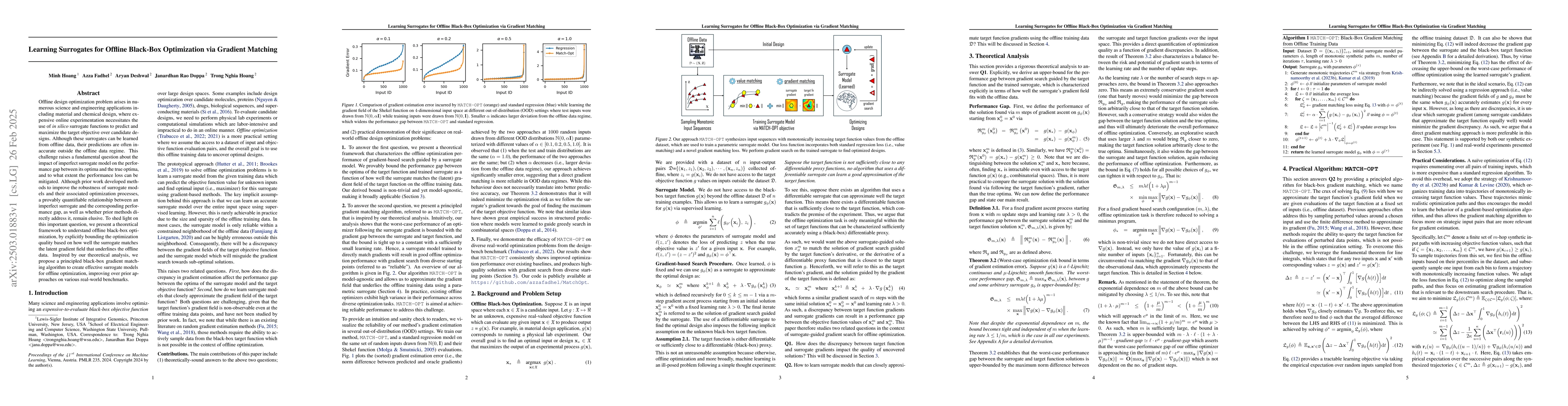 Thumbnail for Learning Surrogates for Offline Black-Box Optimization via Gradient
  Matching