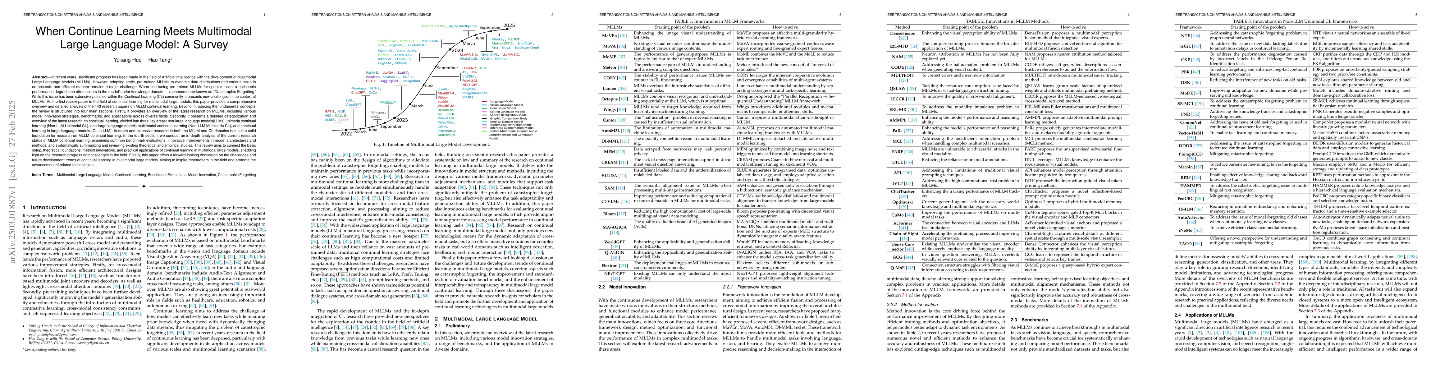 Thumbnail for When Continue Learning Meets Multimodal Large Language Model: A Survey