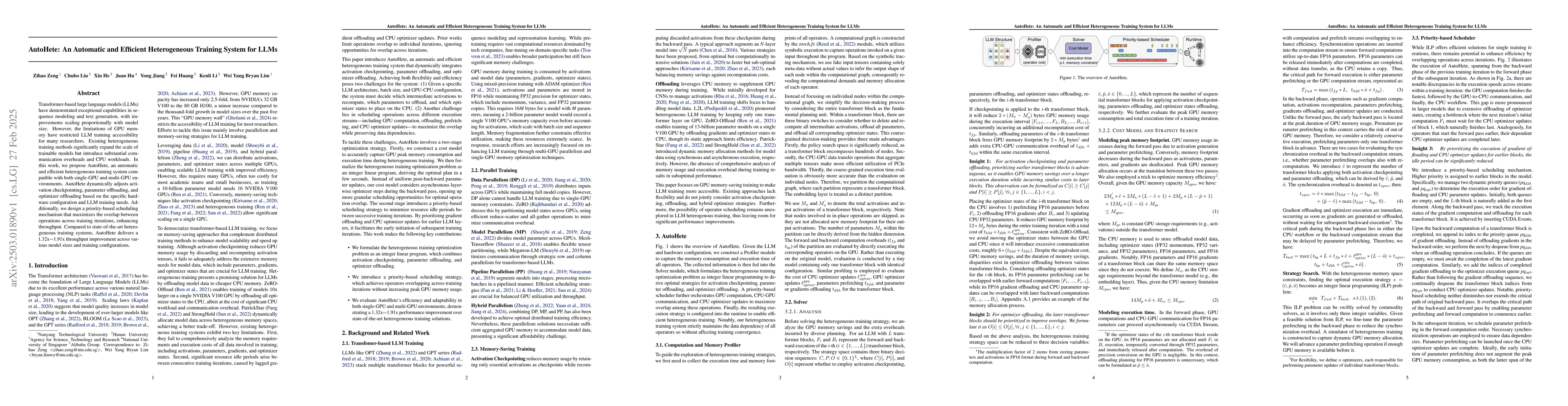 Thumbnail for AutoHete: An Automatic and Efficient Heterogeneous Training System for
  LLMs