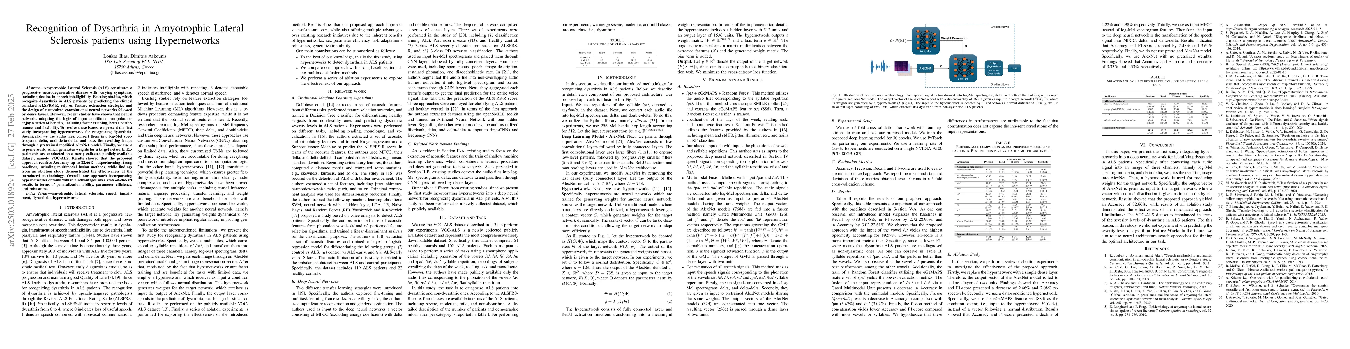 Thumbnail for Recognition of Dysarthria in Amyotrophic Lateral Sclerosis patients
  using Hypernetworks