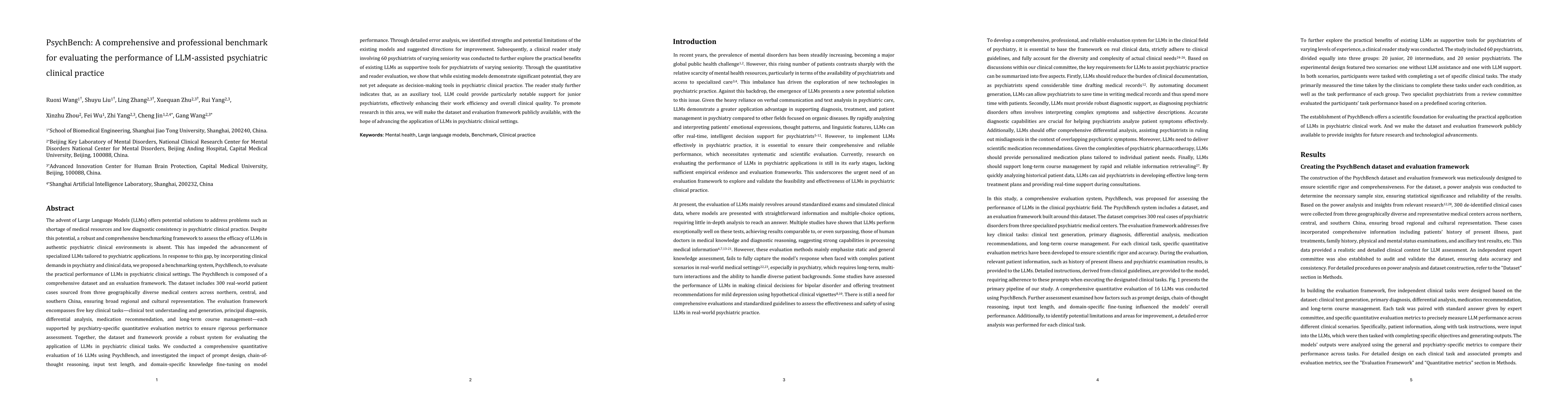 Thumbnail for PsychBench: A comprehensive and professional benchmark for evaluating
  the performance of LLM-assisted psychiatric clinical practice