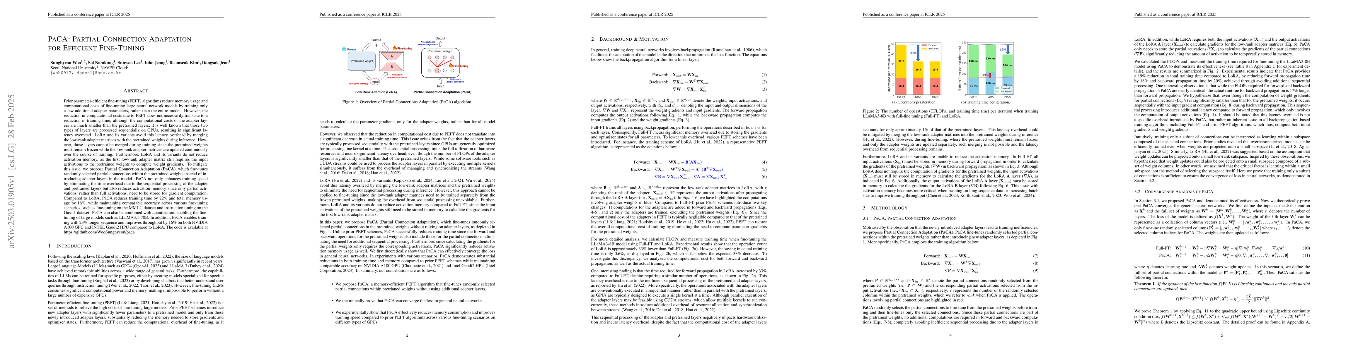 Thumbnail for PaCA: Partial Connection Adaptation for Efficient Fine-Tuning