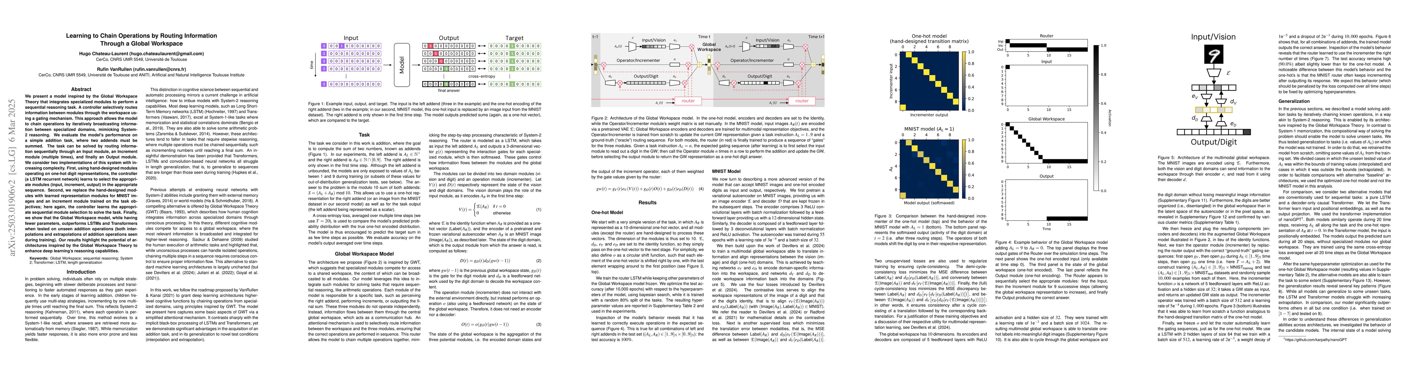 Thumbnail for Learning to Chain Operations by Routing Information Through a Global
  Workspace