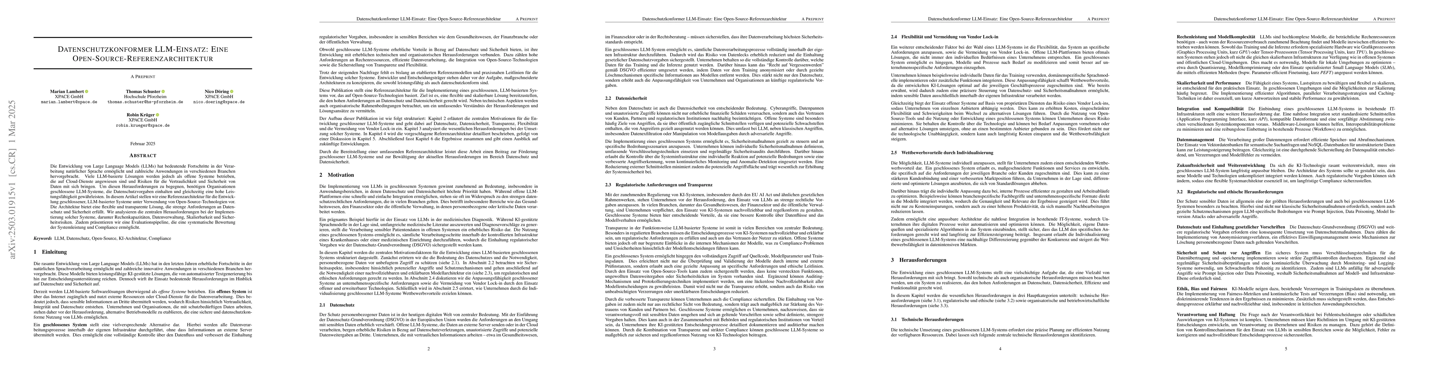 Thumbnail for Datenschutzkonformer LLM-Einsatz: Eine Open-Source-Referenzarchitektur