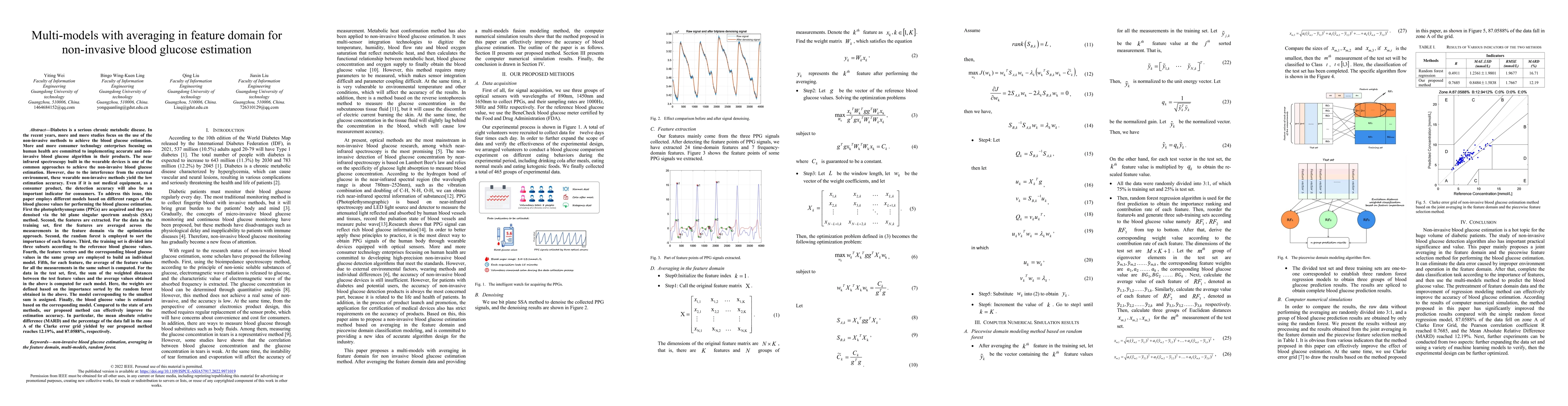 Thumbnail for Multi-models with averaging in feature domain for non-invasive blood
  glucose estimation