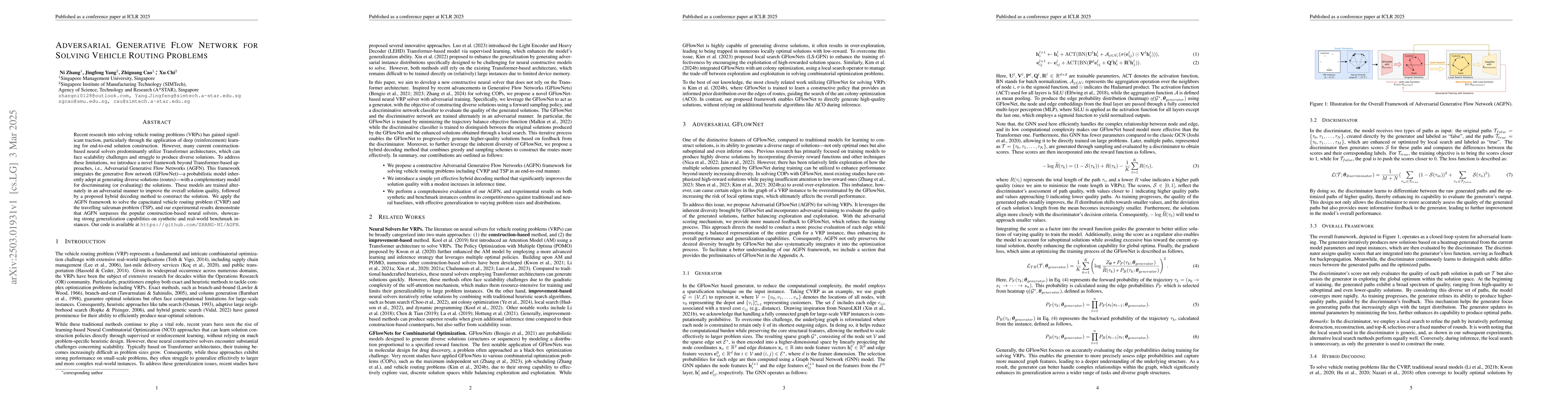 Thumbnail for Adversarial Generative Flow Network for Solving Vehicle Routing Problems