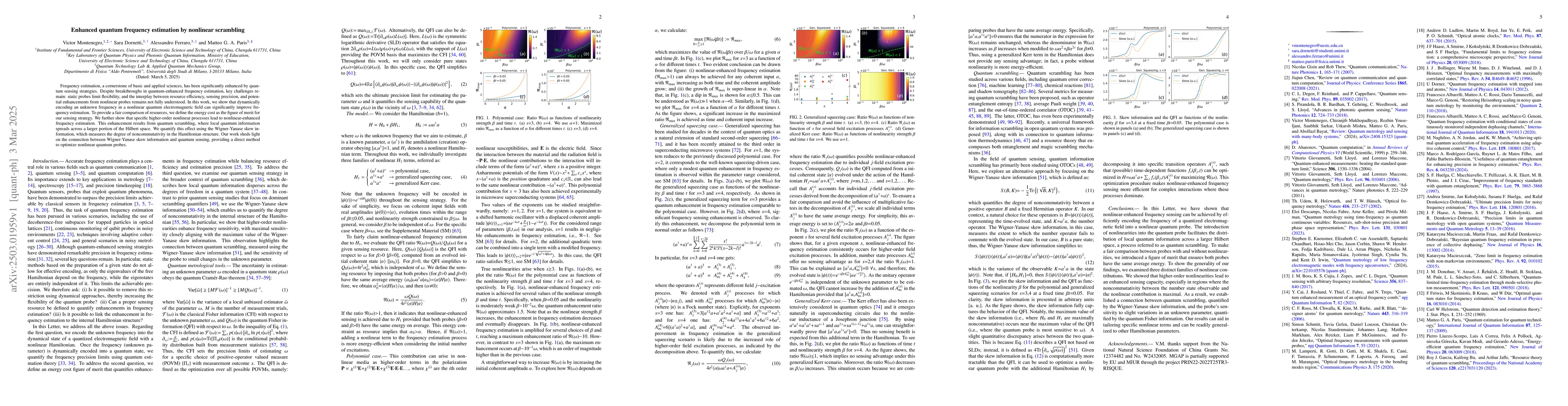 Thumbnail for Enhanced quantum frequency estimation by nonlinear scrambling