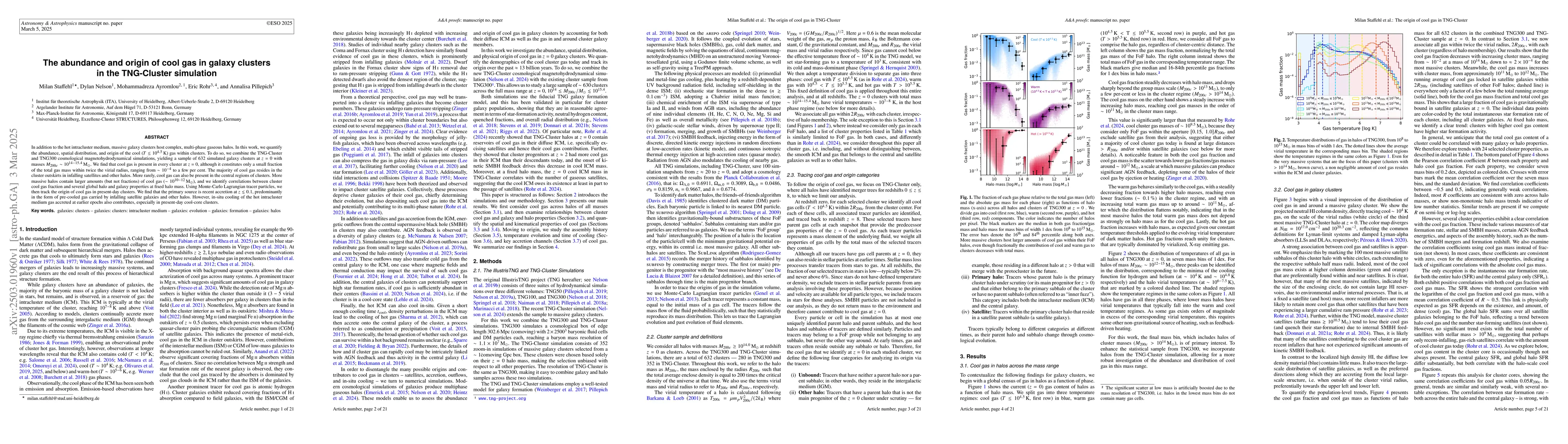 Thumbnail for The abundance and origin of cool gas in galaxy clusters in the
  TNG-Cluster simulation
