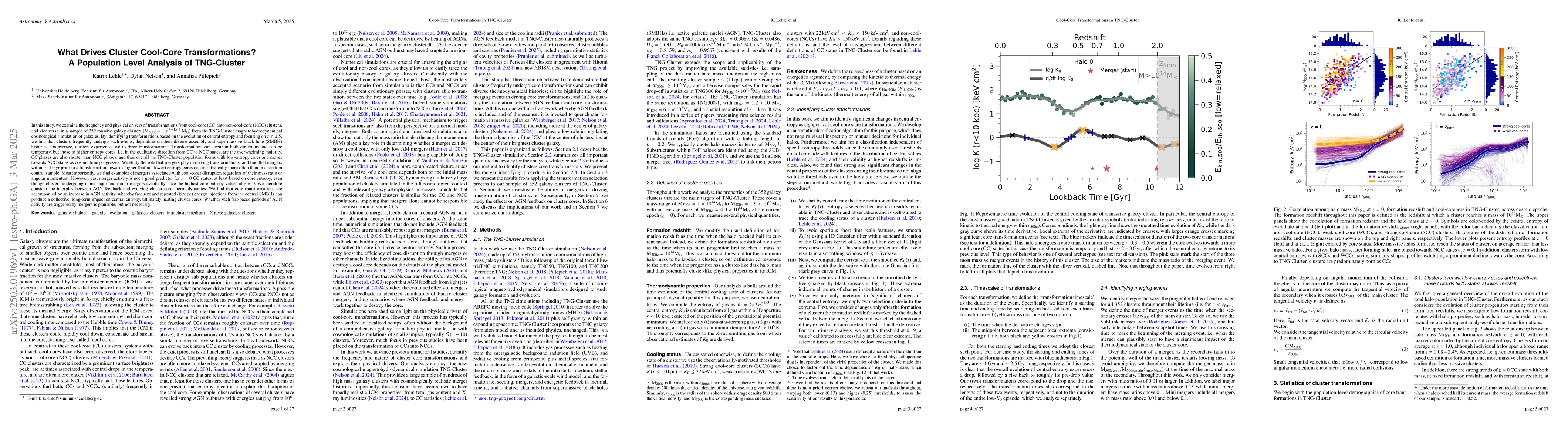 Thumbnail for What Drives Cluster Cool-Core Transformations? A Population Level
  Analysis of TNG-Cluster