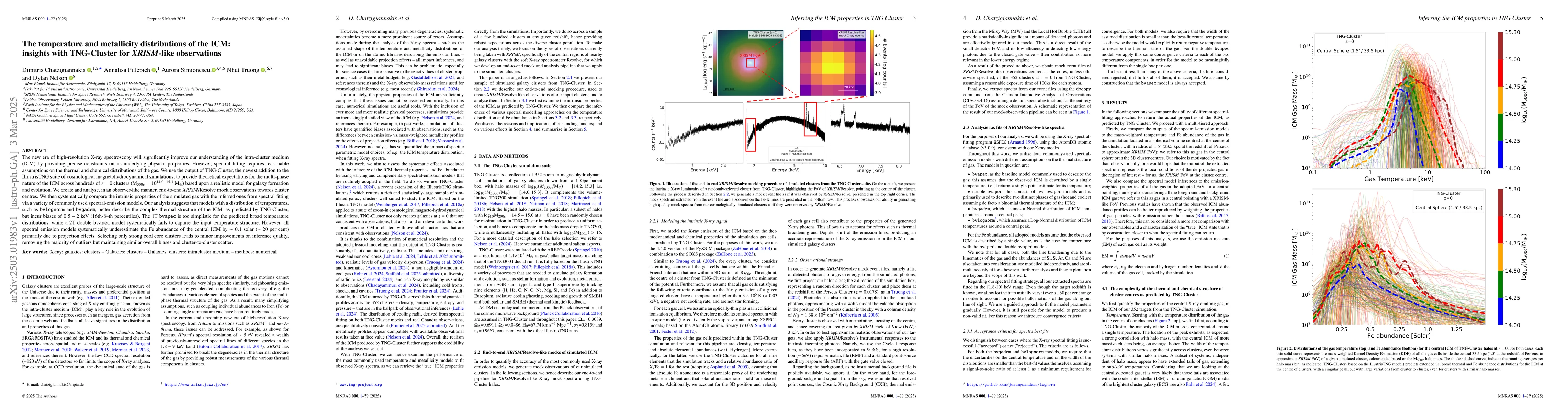 Thumbnail for The temperature and metallicity distributions of the ICM: insights with
  TNG-Cluster for XRISM-like observations