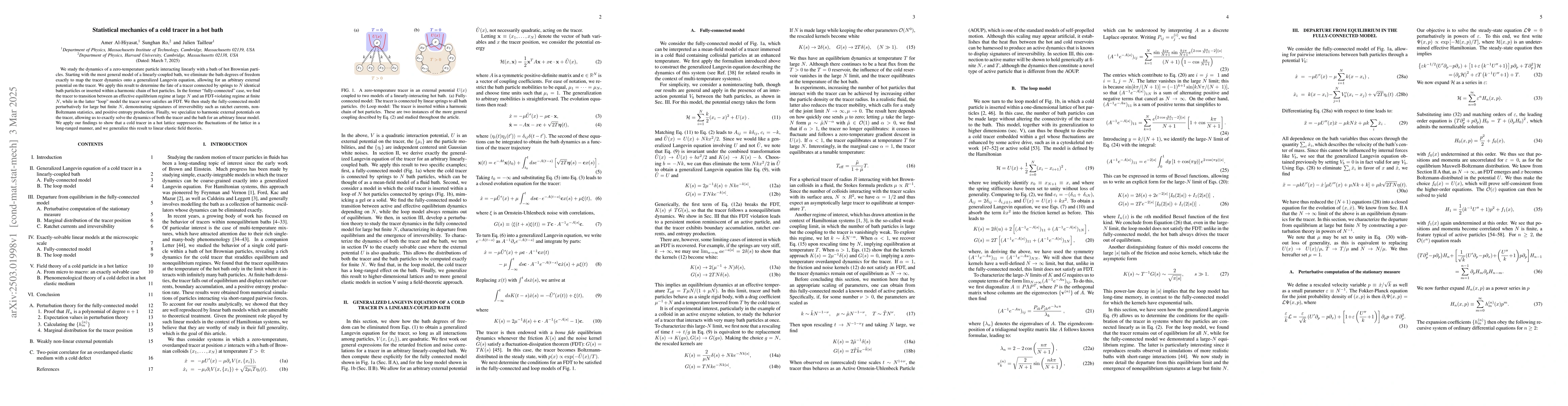 Thumbnail for Statistical mechanics of a cold tracer in a hot bath