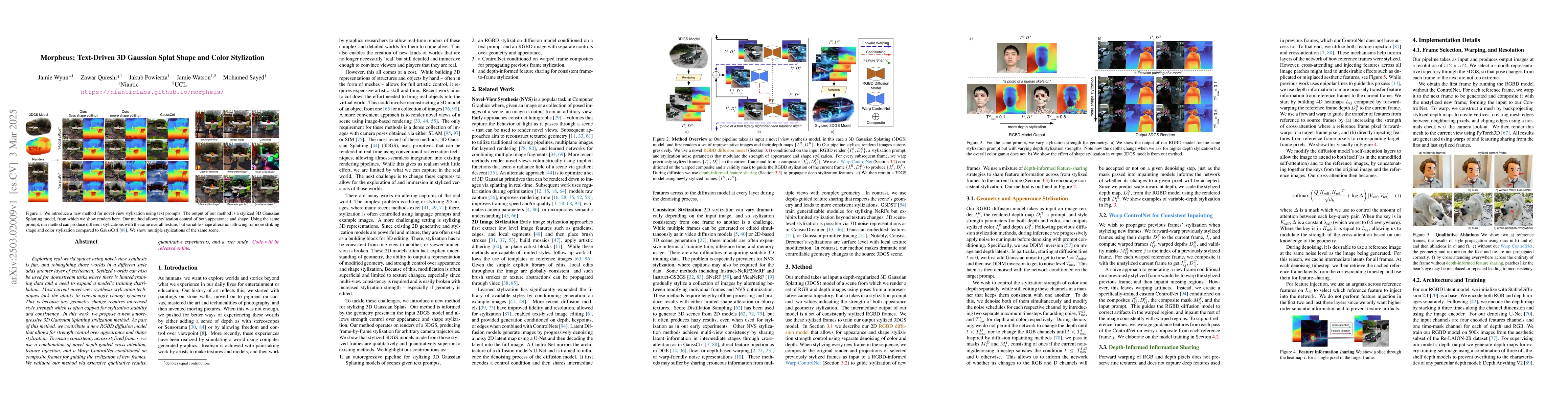 Thumbnail for Morpheus: Text-Driven 3D Gaussian Splat Shape and Color Stylization