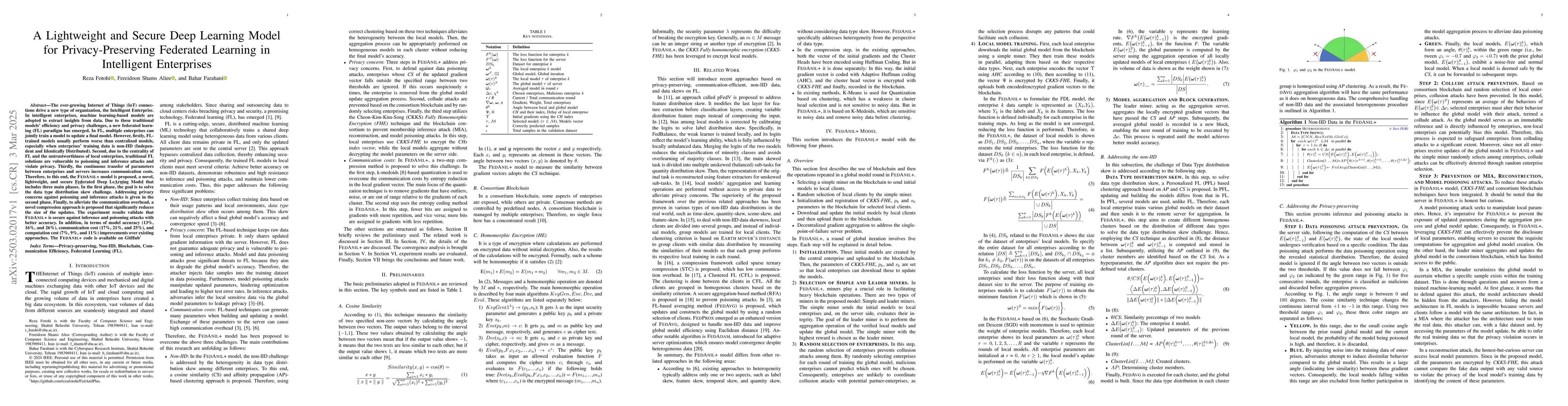 Thumbnail for A Lightweight and Secure Deep Learning Model for Privacy-Preserving
  Federated Learning in Intelligent Enterprises