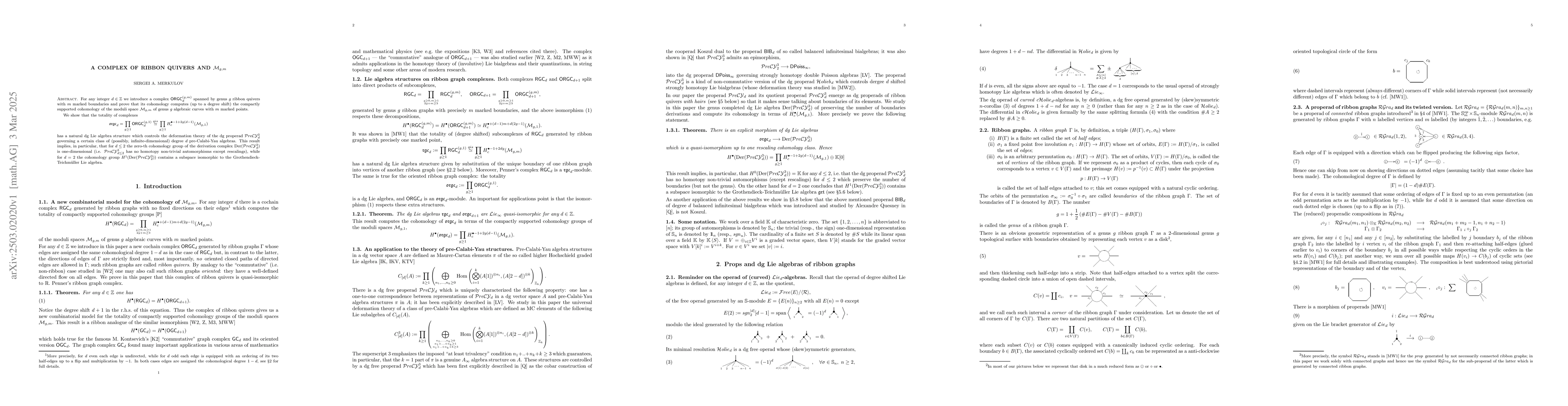 Thumbnail for A complex of ribbon quivers and $\mathcal{M}_{g,m}$