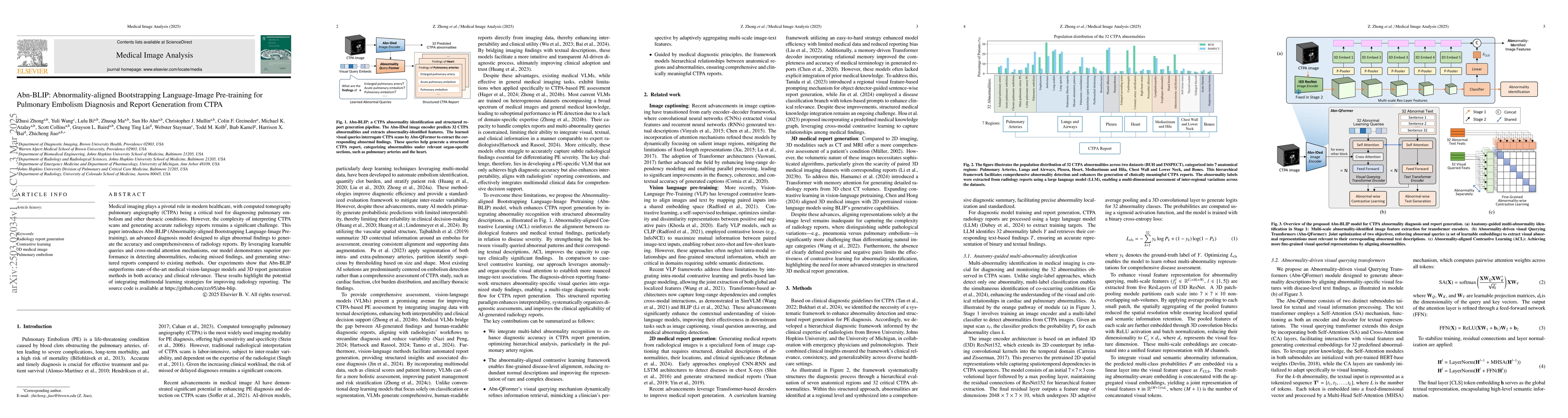 Thumbnail for Abn-BLIP: Abnormality-aligned Bootstrapping Language-Image Pre-training
  for Pulmonary Embolism Diagnosis and Report Generation from CTPA