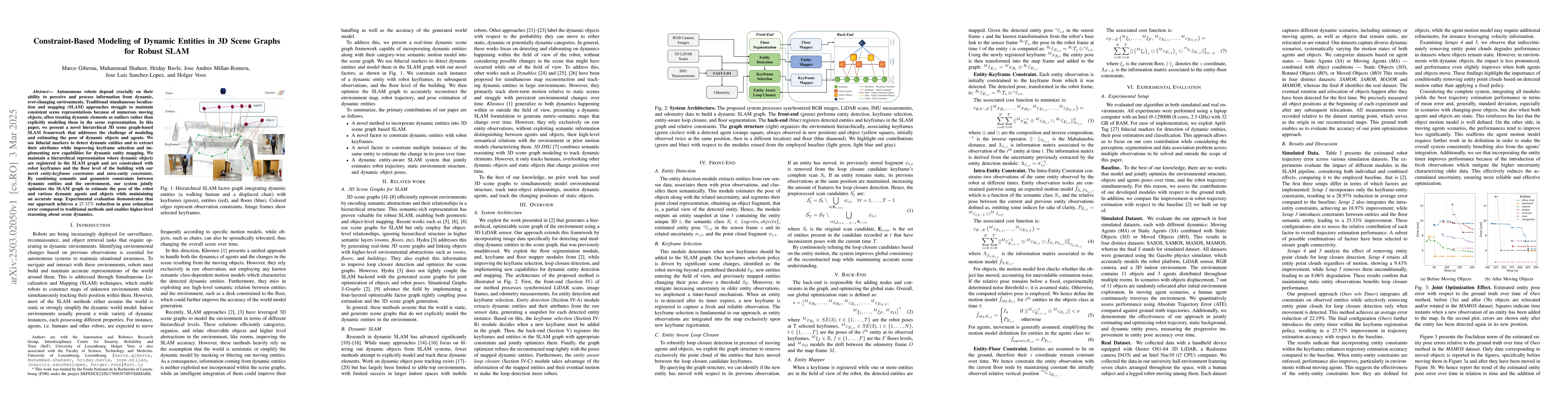 Thumbnail for Constraint-Based Modeling of Dynamic Entities in 3D Scene Graphs for
  Robust SLAM