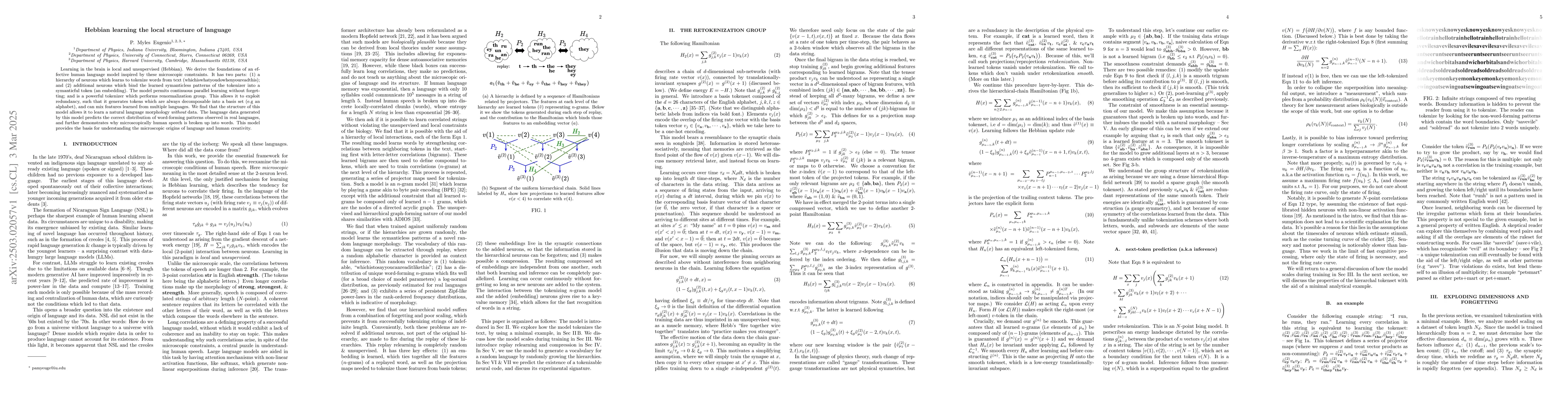 Thumbnail for Hebbian learning the local structure of language
