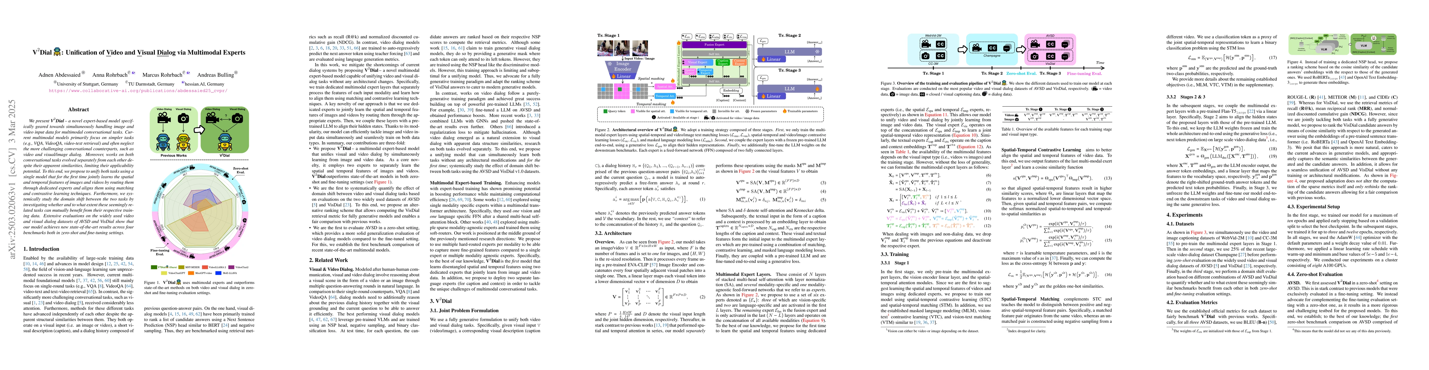 Thumbnail for V$^2$Dial: Unification of Video and Visual Dialog via Multimodal Experts
