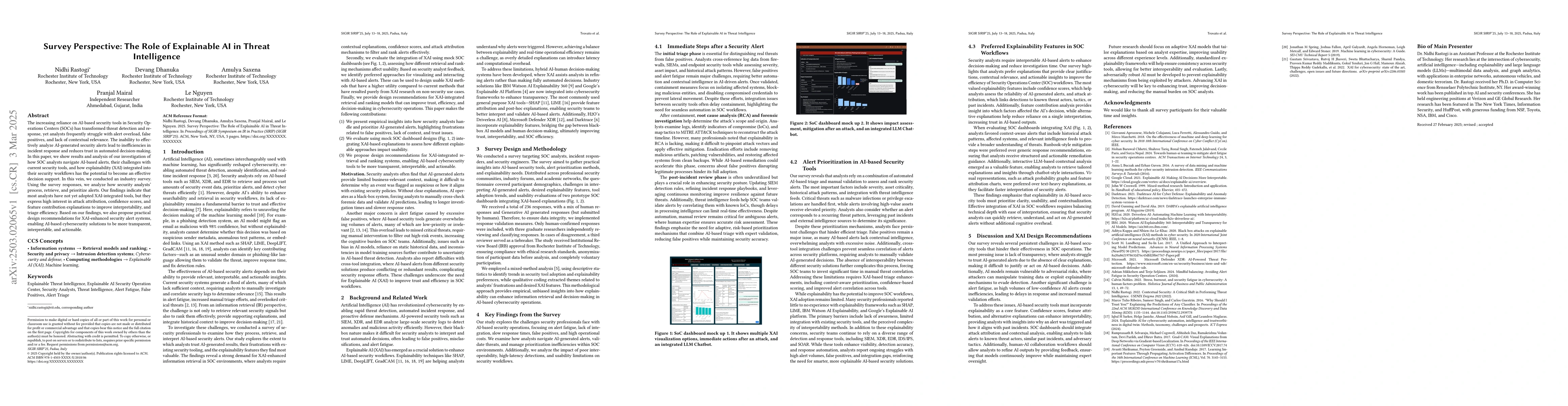 Thumbnail for Survey Perspective: The Role of Explainable AI in Threat Intelligence