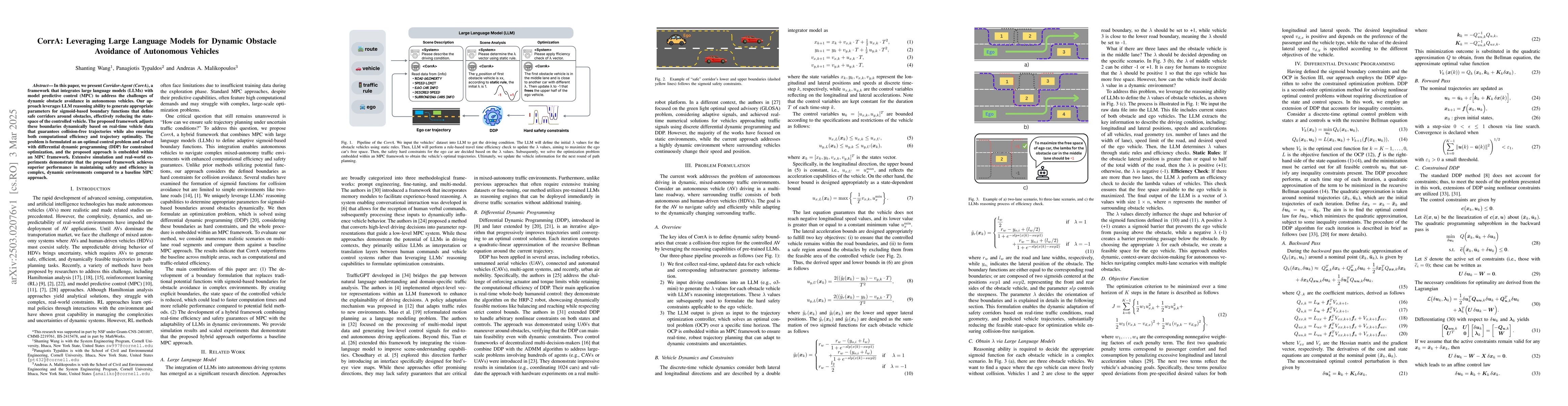 Thumbnail for CorrA: Leveraging Large Language Models for Dynamic Obstacle Avoidance
  of Autonomous Vehicles
