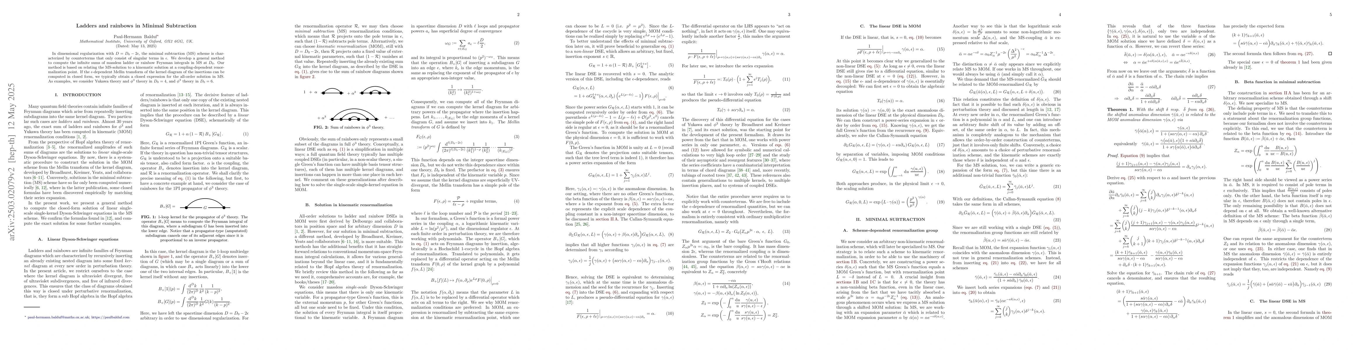 Thumbnail for All-order solution of ladders and rainbows in Minimal Subtraction