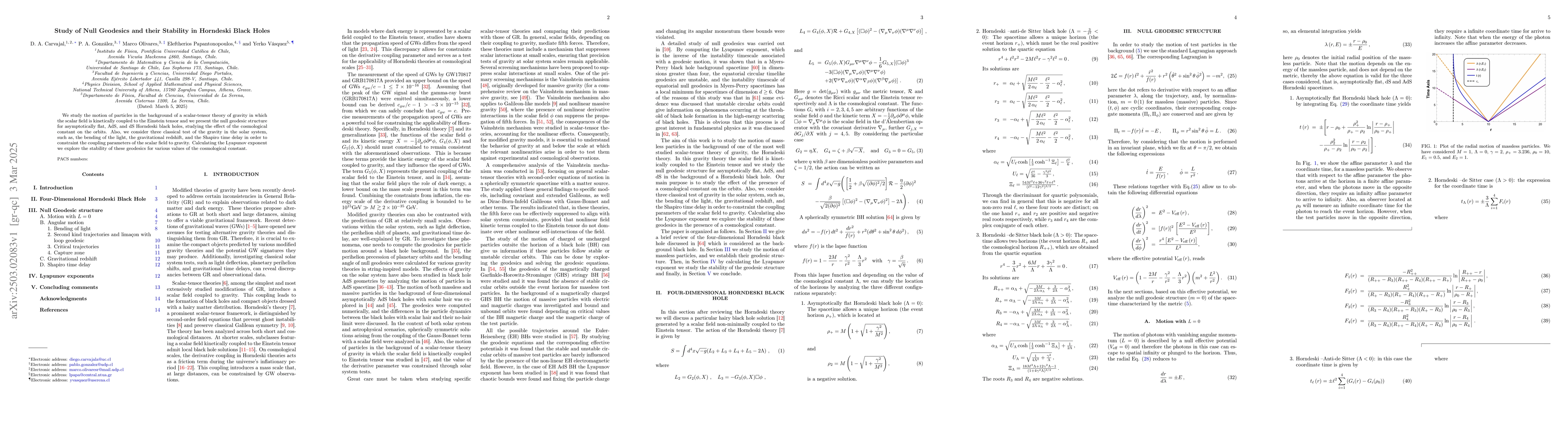 Thumbnail for Study of Null Geodesics and their Stability in Horndeski Black Holes