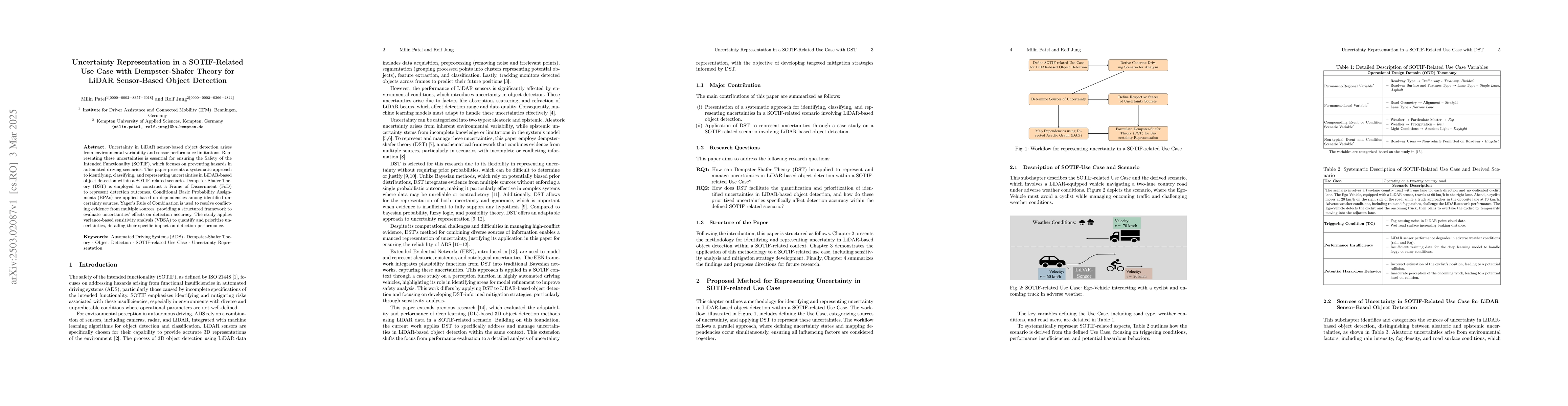Thumbnail for Uncertainty Representation in a SOTIF-Related Use Case with
  Dempster-Shafer Theory for LiDAR Sensor-Based Object Detection