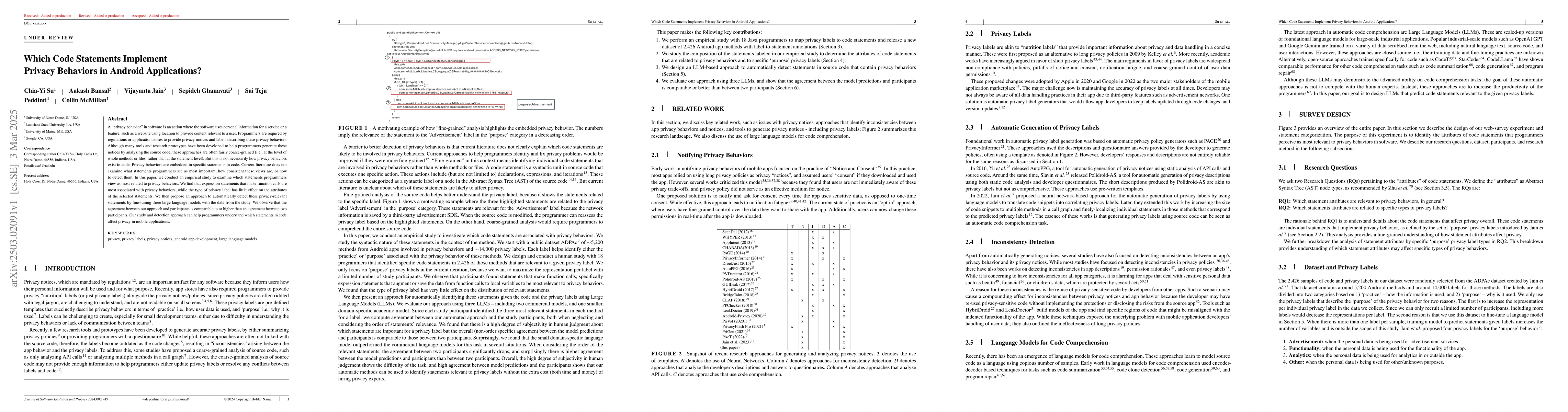 Thumbnail for Which Code Statements Implement Privacy Behaviors in Android
  Applications?