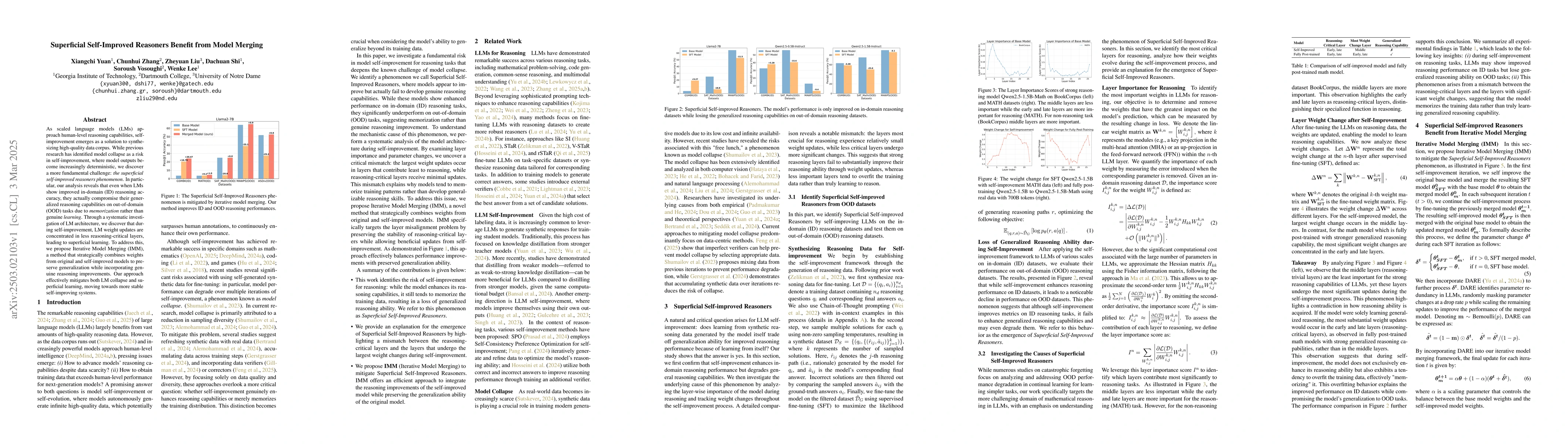 Thumbnail for Superficial Self-Improved Reasoners Benefit from Model Merging
