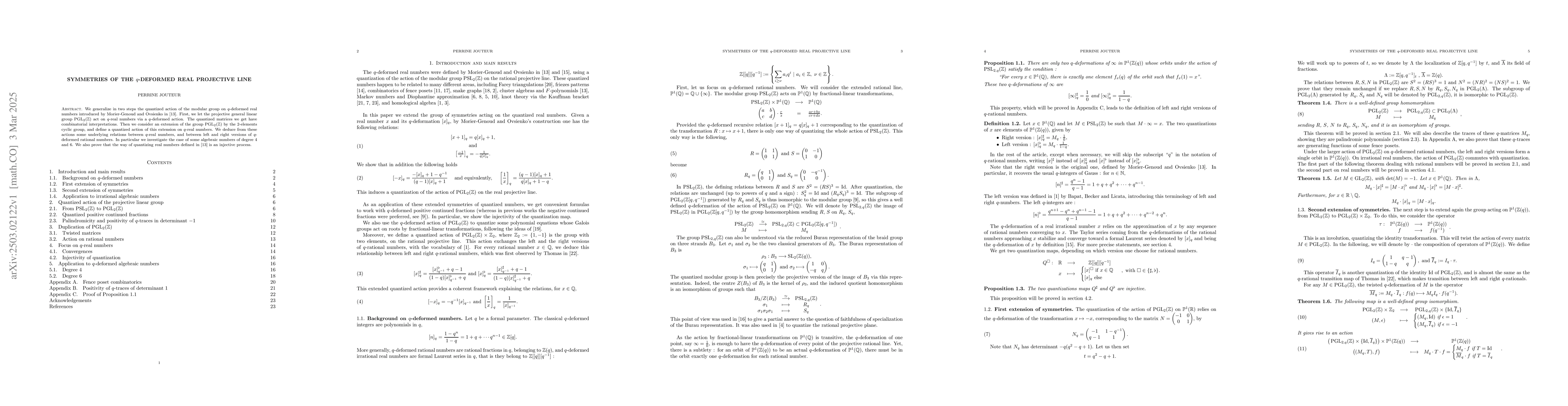 Thumbnail for Symmetries of the q-deformed real projective line